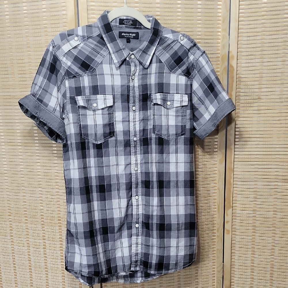 Eighty Eight Platinum Men's Westwrn Style Short-sleeved Shirt - Large